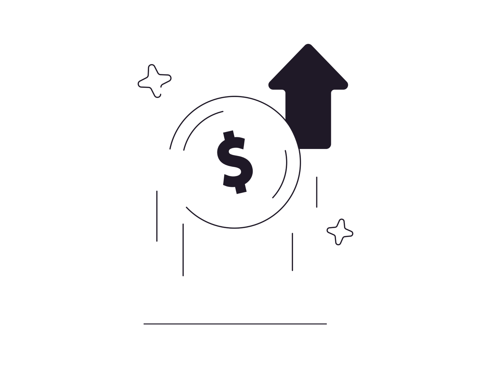 Illustration abstraite représentant une application financière et un graphique de données